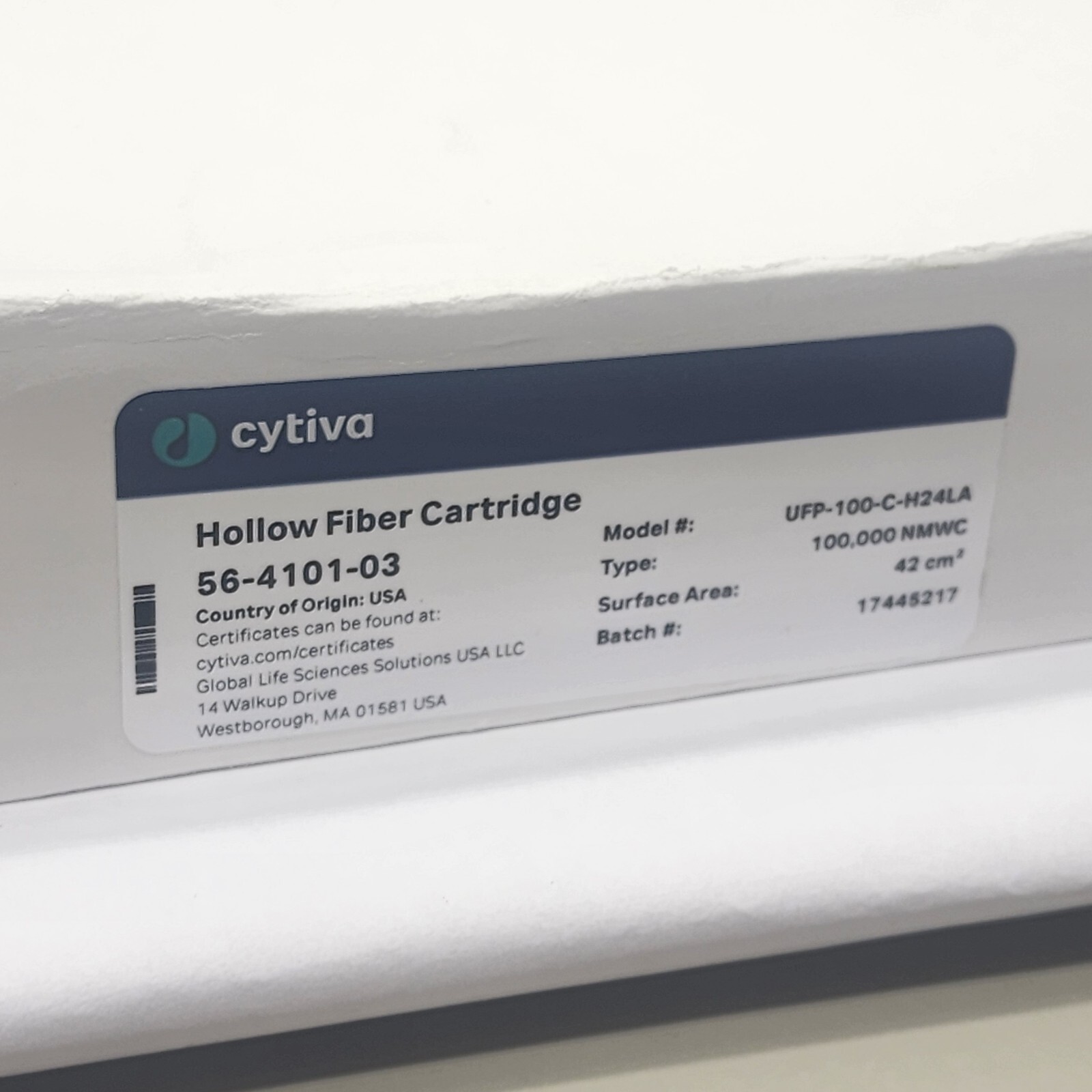 CYTIVA 42cm^2 Length MidGee Hoop TFF UltraFiltration Cartridge UFP-100-C-H24LA