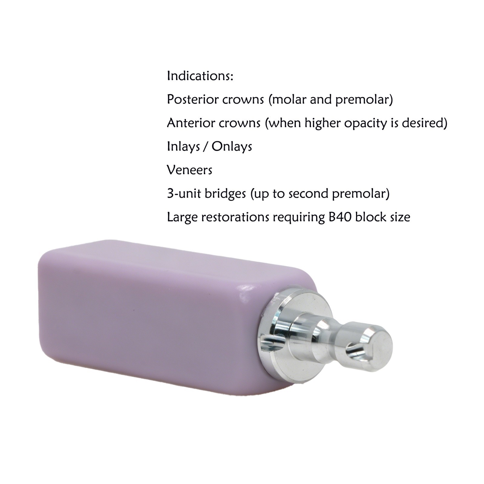 B40 Dental LT Emax Ceramic Blocks Lithium Disilicate Block CAD/CAM for CEREC