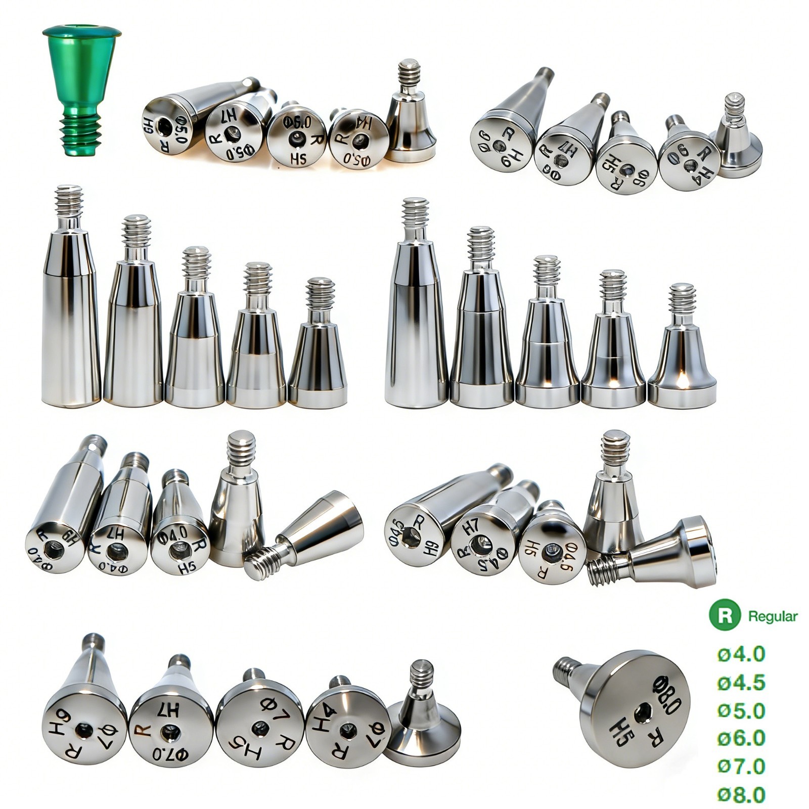 US Titanium Dental Prothetics locator healing Straight fit Hiossen ET/TS Regular