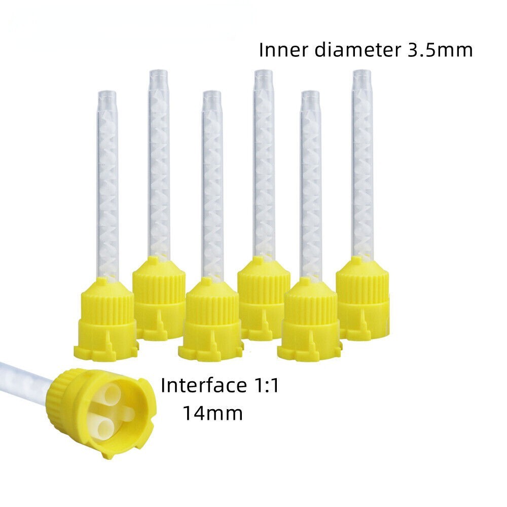 Dental Disposable Impression Light Body Material Mixing Tips Head / Yellow Tips