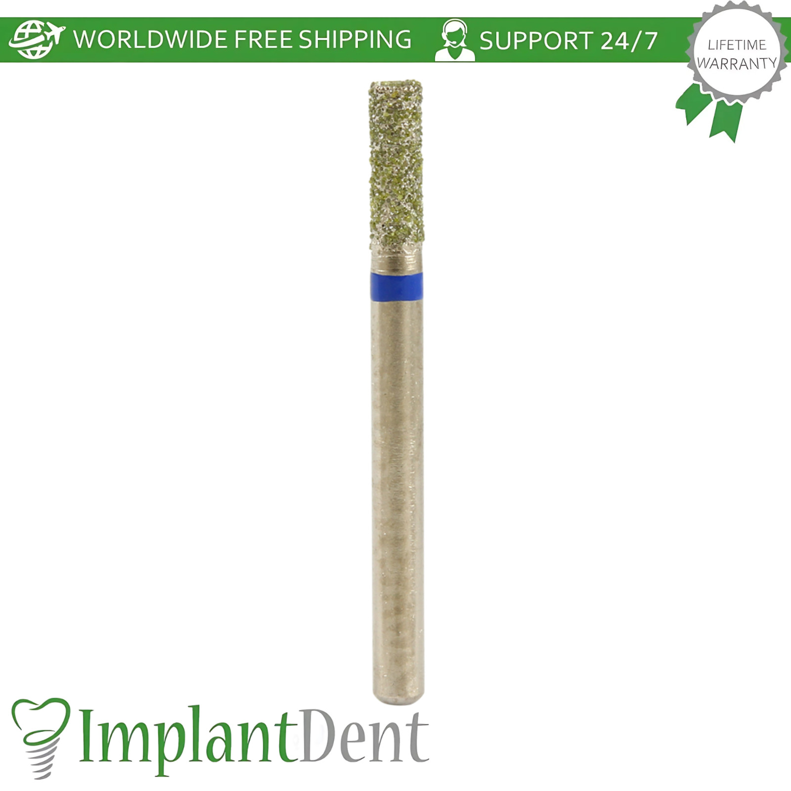 FG Diamond Burs 10pcs High Speed Cone Cylindrical Head Stainless Steel Handpiece