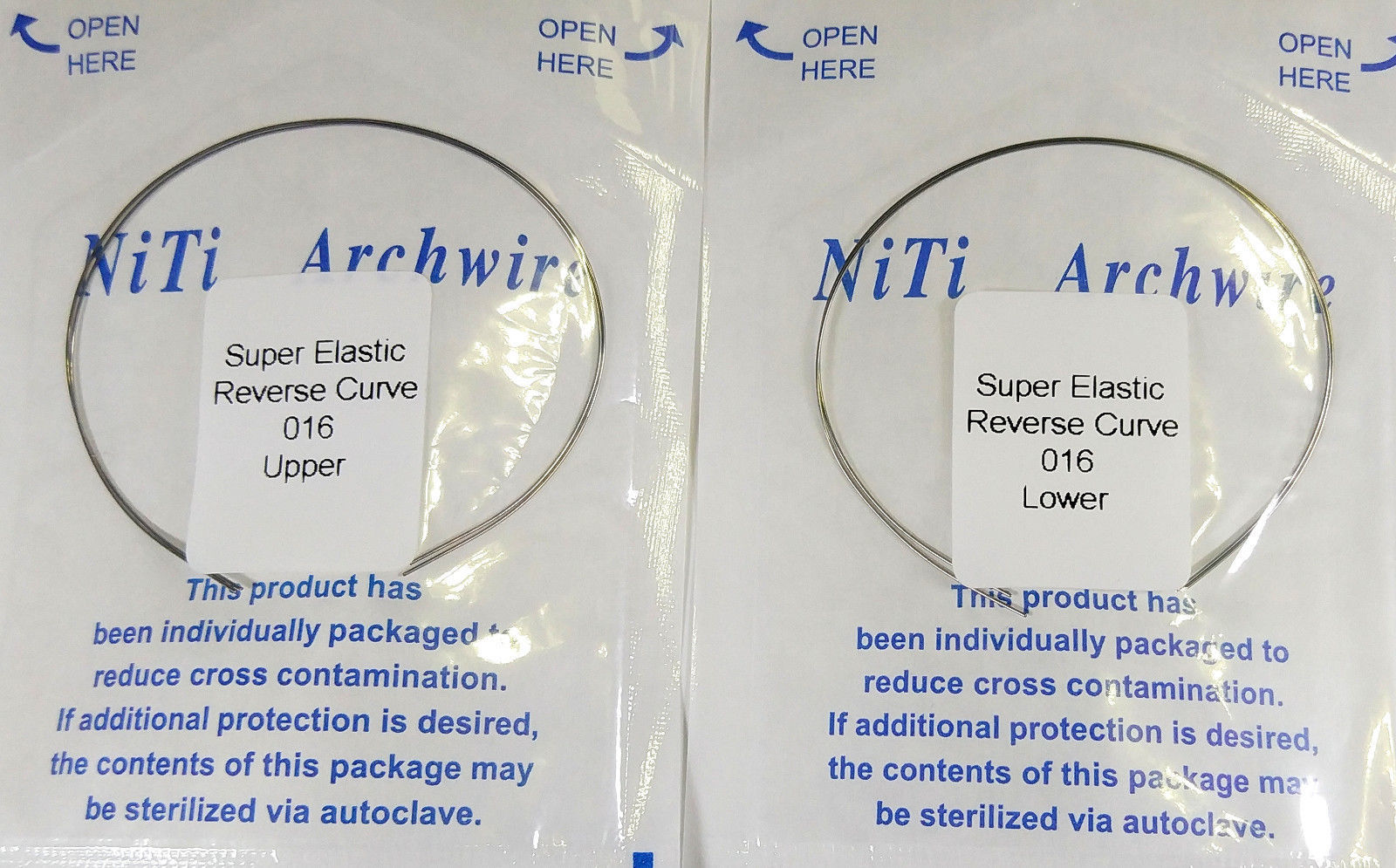 10Pack Dental Orthodontic Arch Wire Reverse Curve Round Niti Super Elastic 12-20