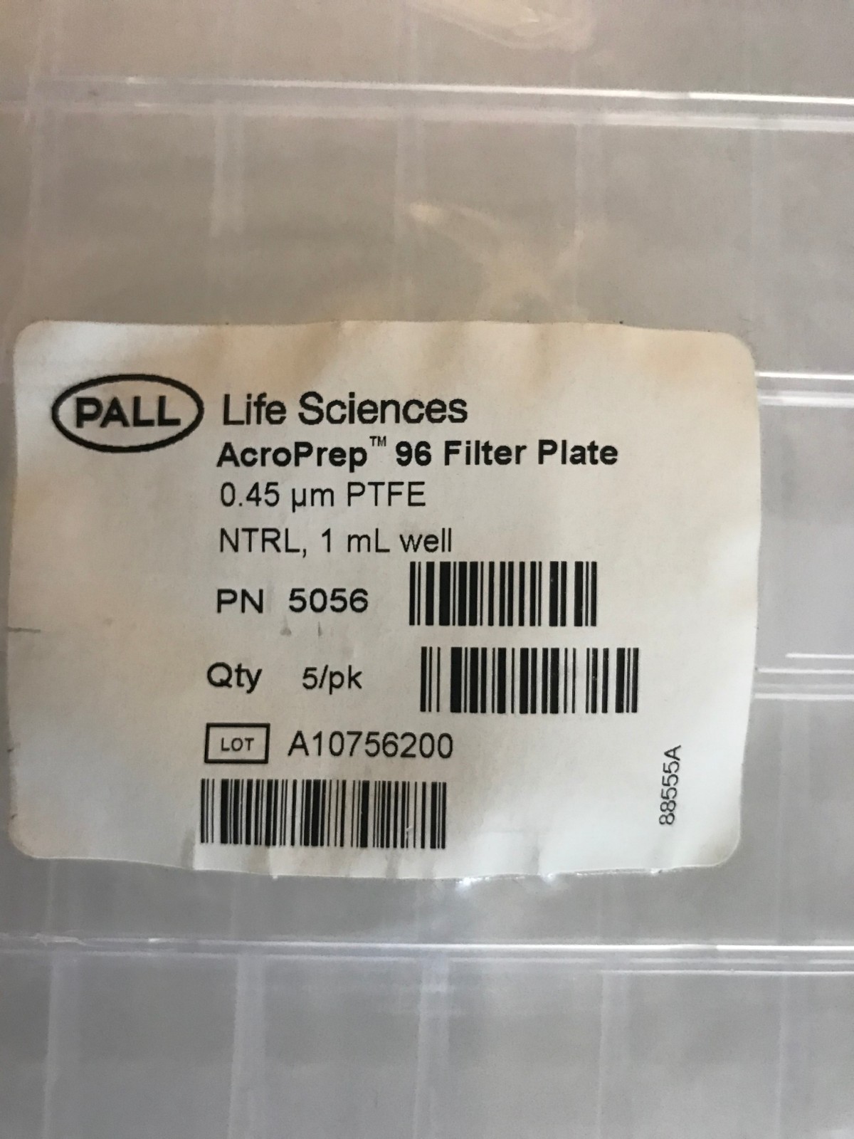 PALL LIFE SCIENCES, ACROPREP 96, 1ml WELL FILTER PLATES, 5pack, #5056