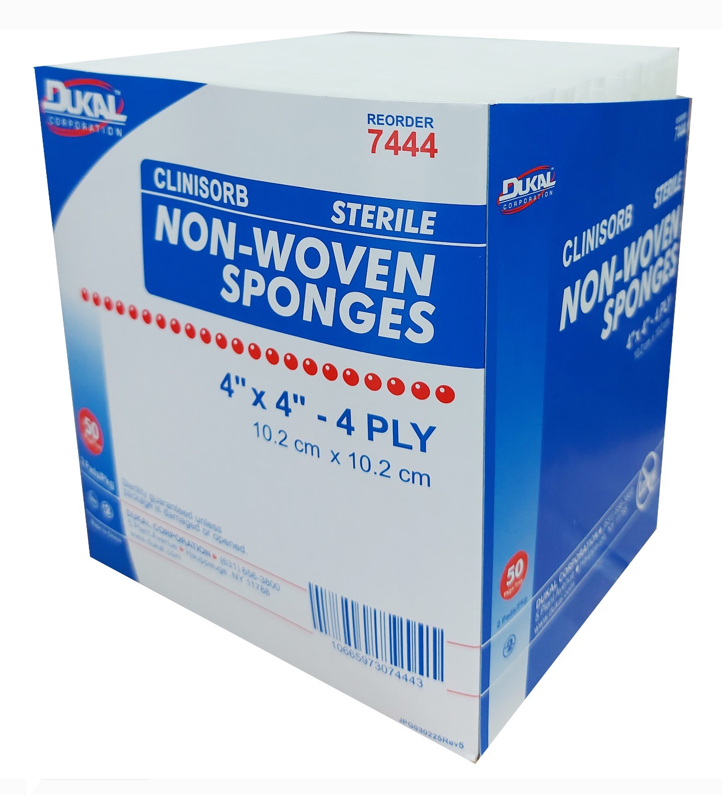 4×4 Non-woven Sponges Sterile, 4 Ply Disposable, 7444, Dukal (1 Case)