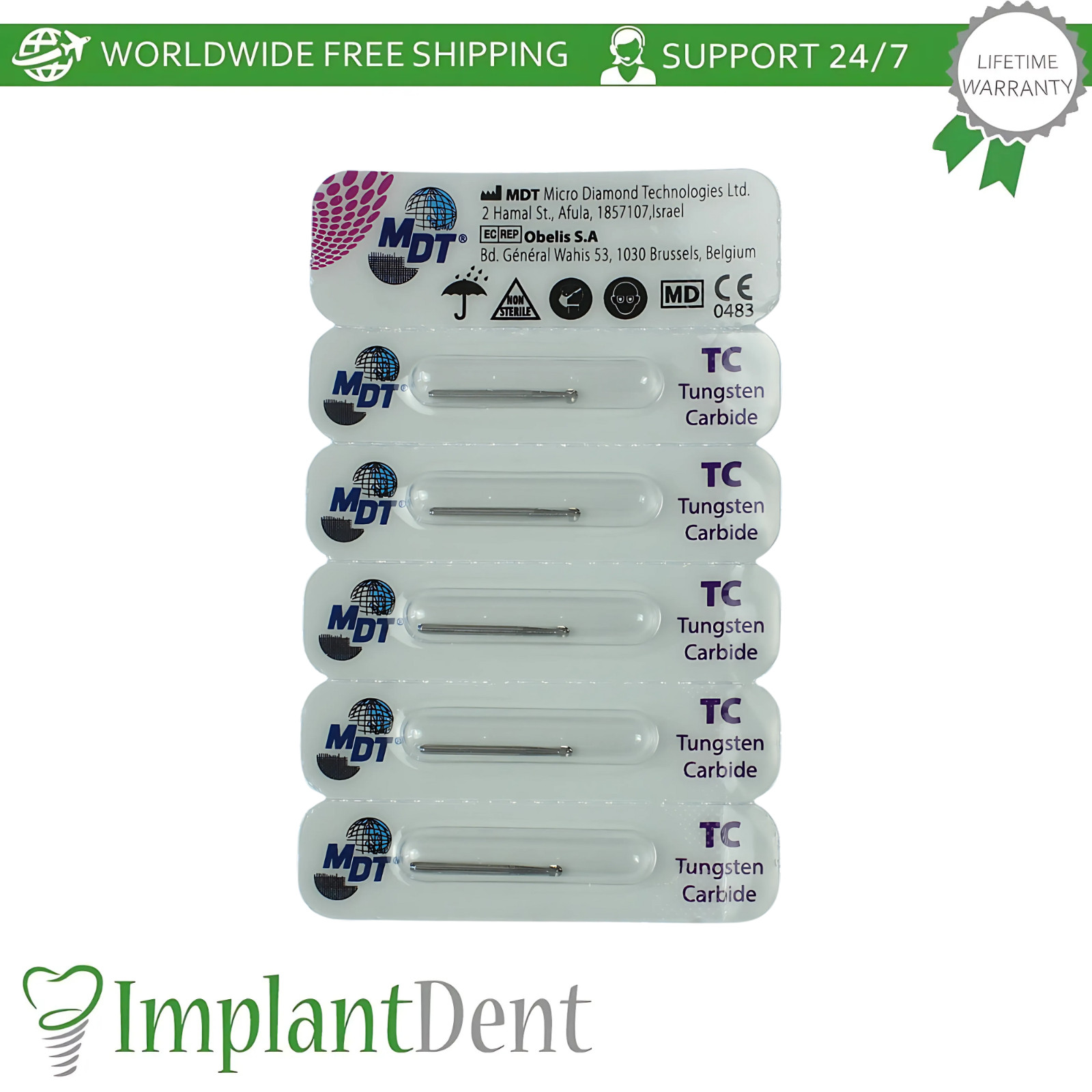 MDT Dental Round FG Carbide Burs Caries Removal Cavity Preparation Endo