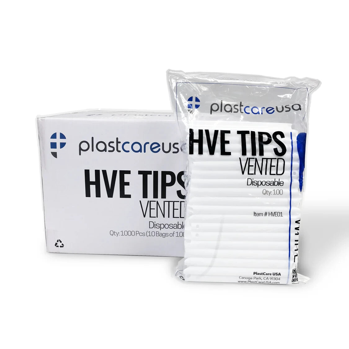 HVE Dental Suction Tips – High Volume Evacuation, Vented, White