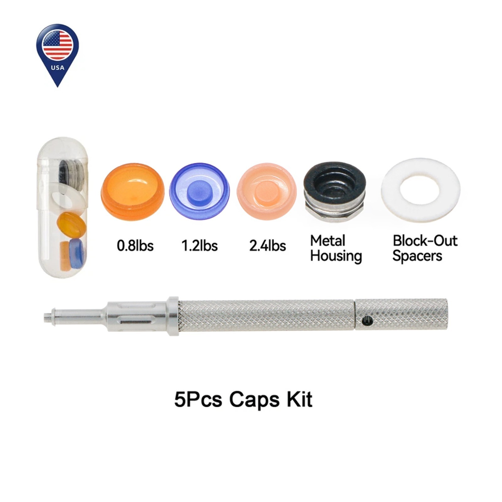 US 3-in-1 Locator Tool with 5Pcs Overdenture Retention Caps Set
