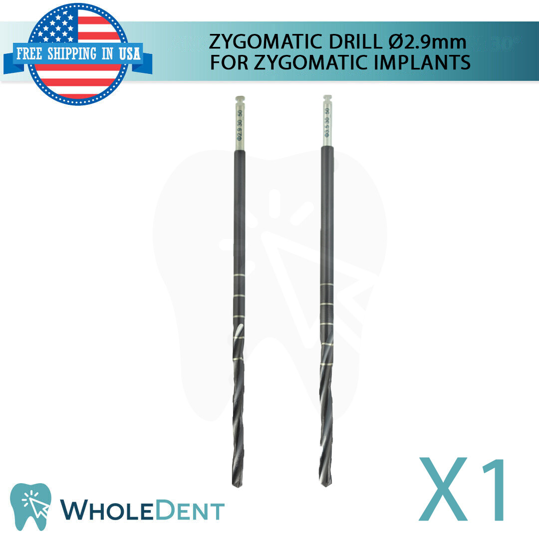 1x Zygomatic Drill Ø2.9mm 54.0mm/81.0 L (Diamond-Like Carbon) coating
