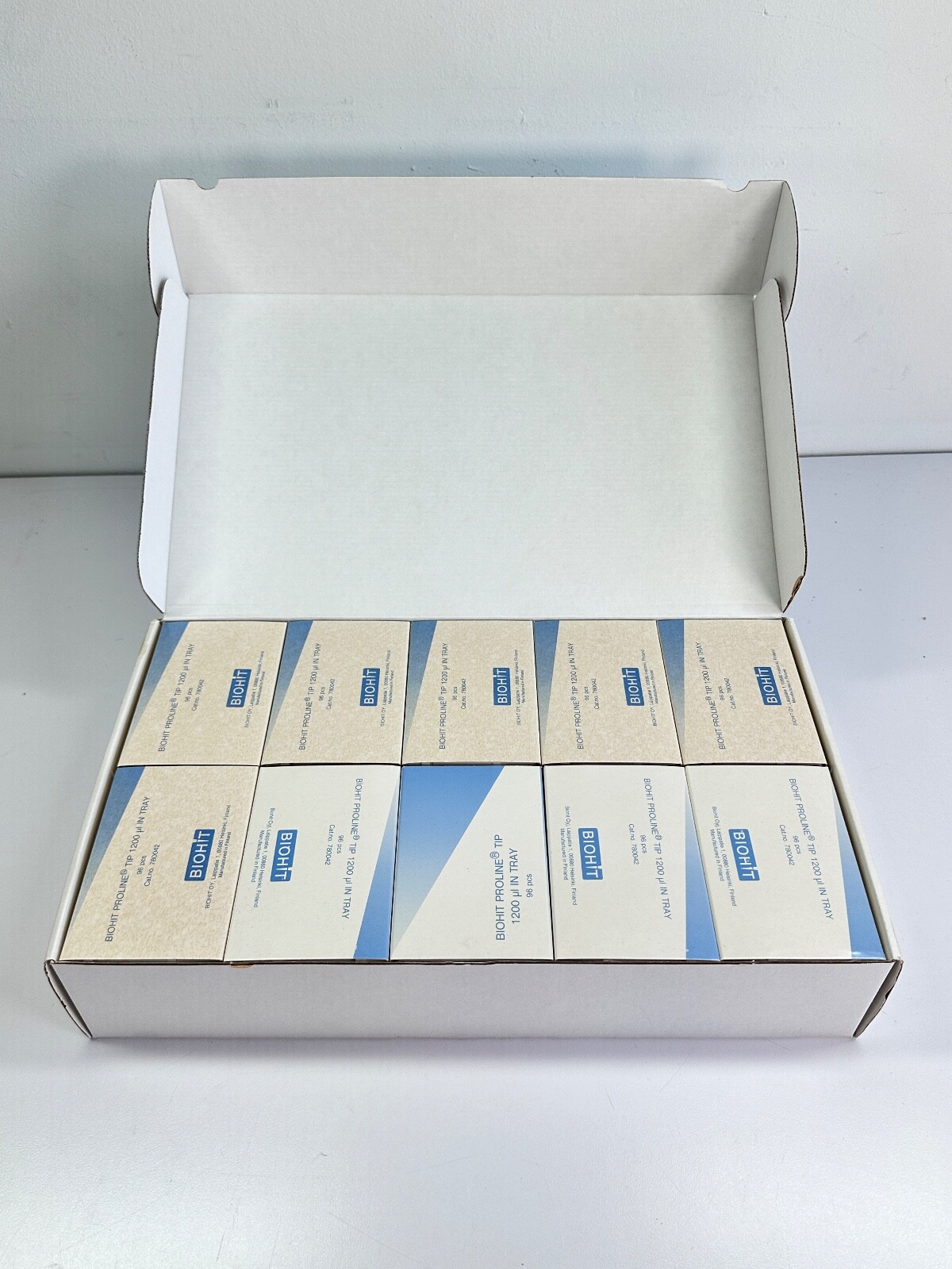 10x BIOHIT Pipette Tips, 50-1200ul, Biohit Proline, Sealpette, Nat Ster., 96/rk