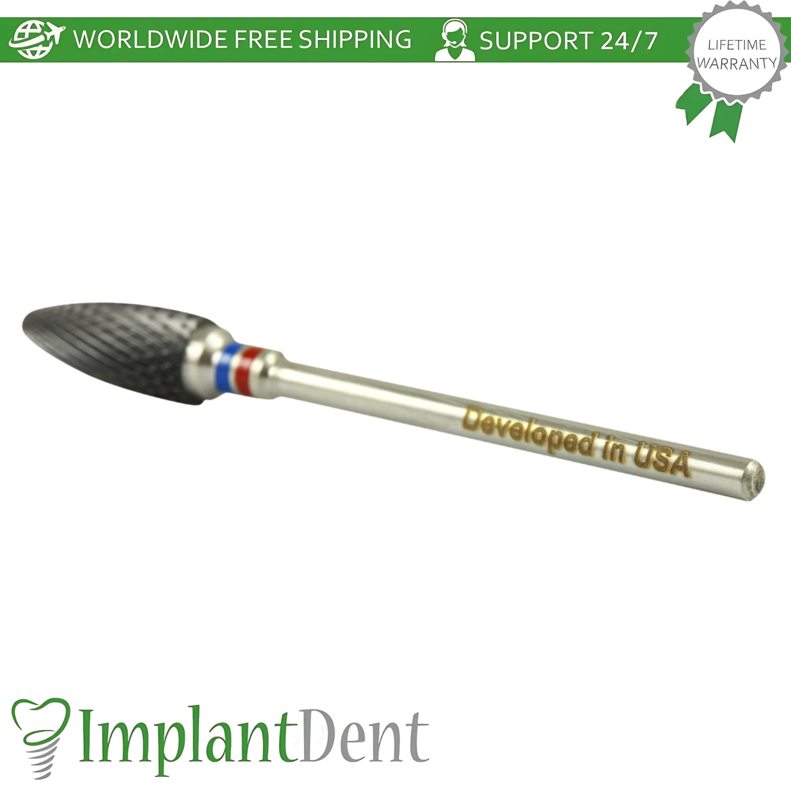 Dental Cross Cut Fine Zirconia Ø6.0mm x 14mm Bur Dentistry Trimming Tool