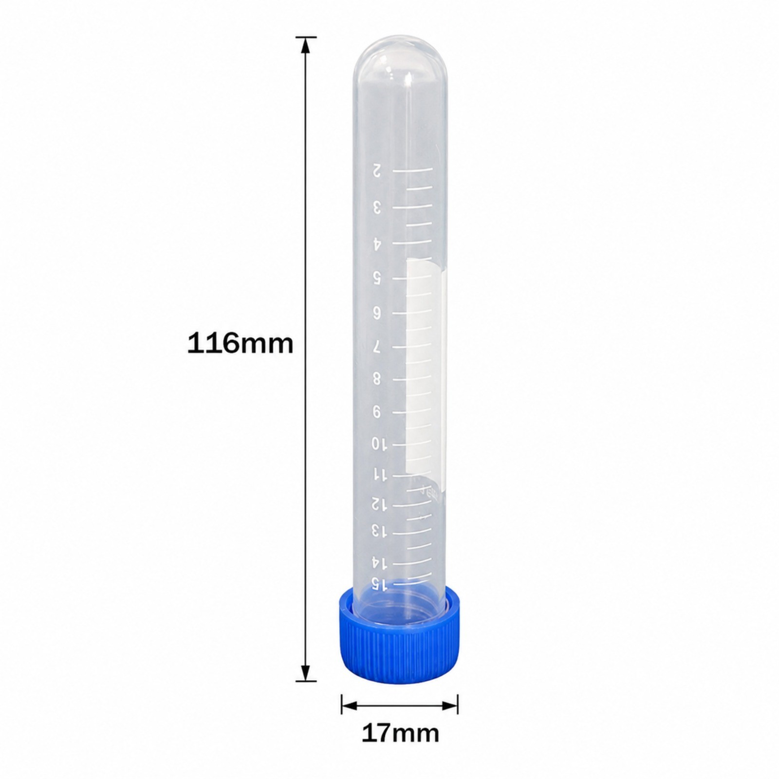 100Pcs Transparent Plastic Sample Tube Screw Cap Round Bottom 10 15 50ML