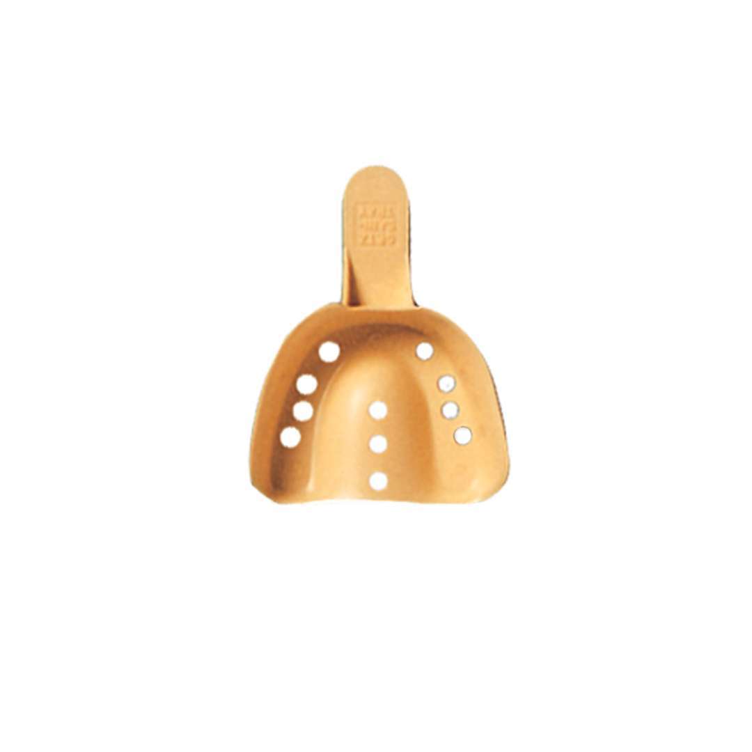 Sani-Trays #5 Perforated Small Upper Full-Arch Beige Plastic Impression Trays