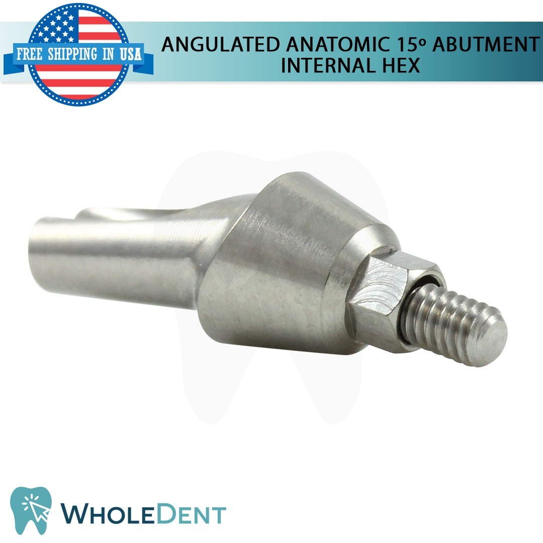 10x Angulated Anatomic Abutment 15° Ø5.4mm Int Hex 2.42mm Dental Instrument