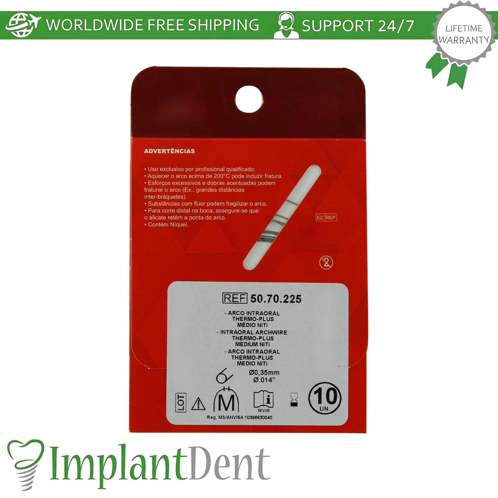 NiTi Thermo Plus Heat-Activated Dental Alignment And Leveling Wire Round Form