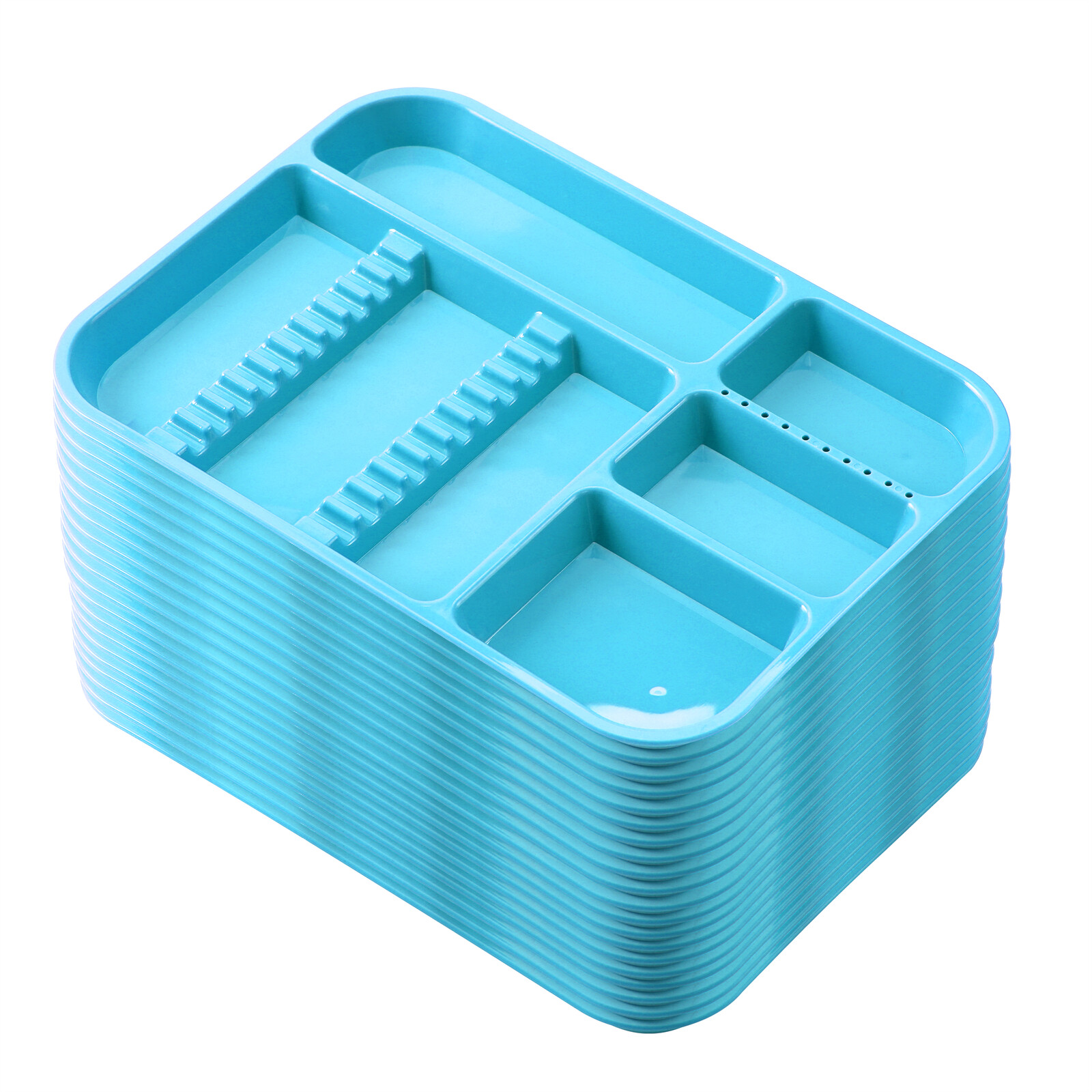 JMU Dental Instrument Tray Autoclavable Plastic Divided Trays Size B for Medical
