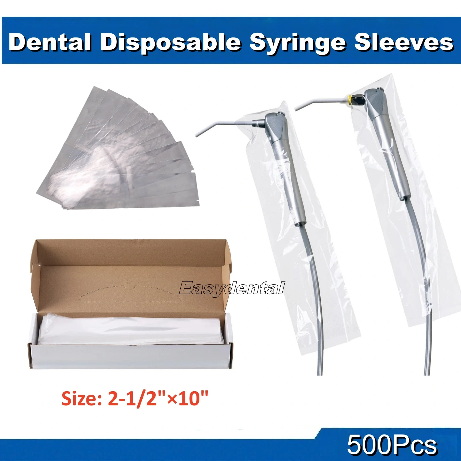 500 Pcs Dental 3 Way Air Water Syringe Sleeve Cover Pre-cut opening 10″x 2-1/2″