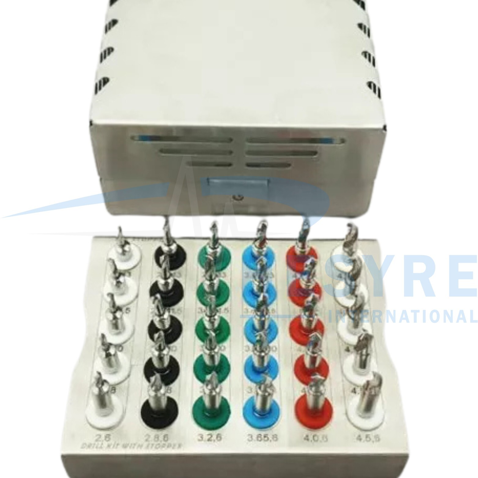 30 Pcs Kit Stopper Universal Dental Implant Conical Drills with Box