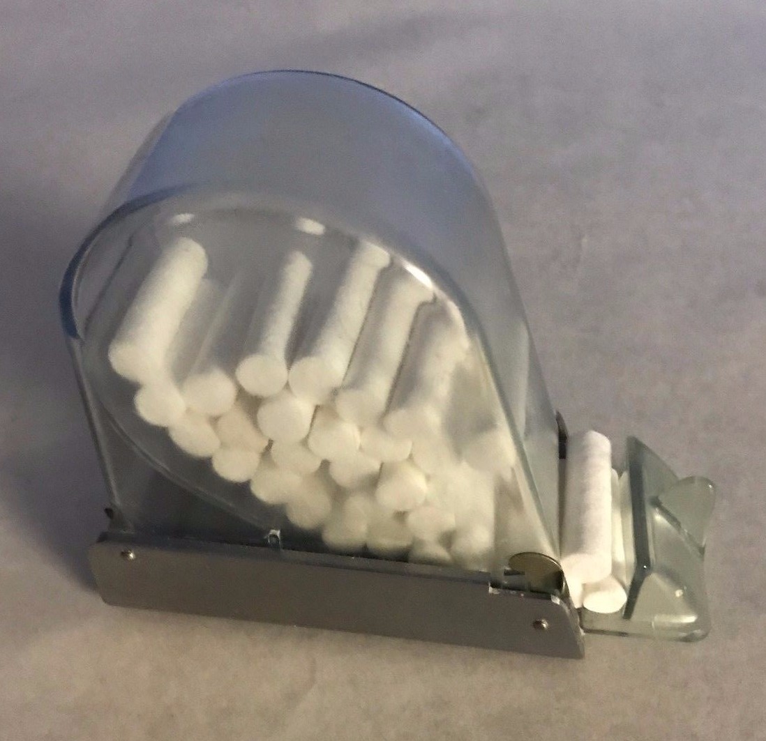 Dental Vintage J&J Pull Drawer Opaque Plastic Cotton Roll Dispenser