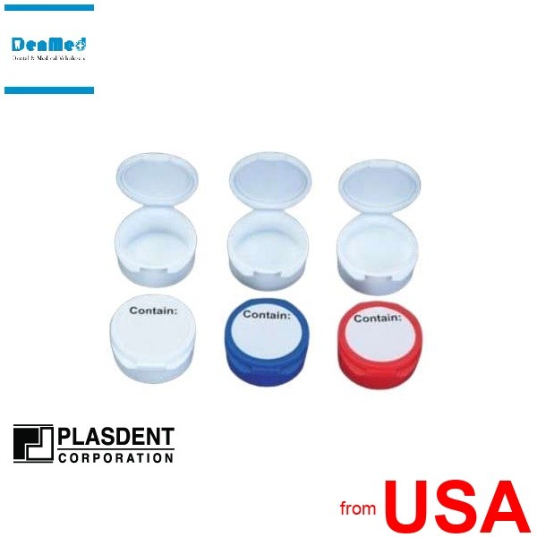 PLASDENT Large WHITE ROUND Boxes, 1 1/2in Diameter x 5/8in Inner Depth, 424186