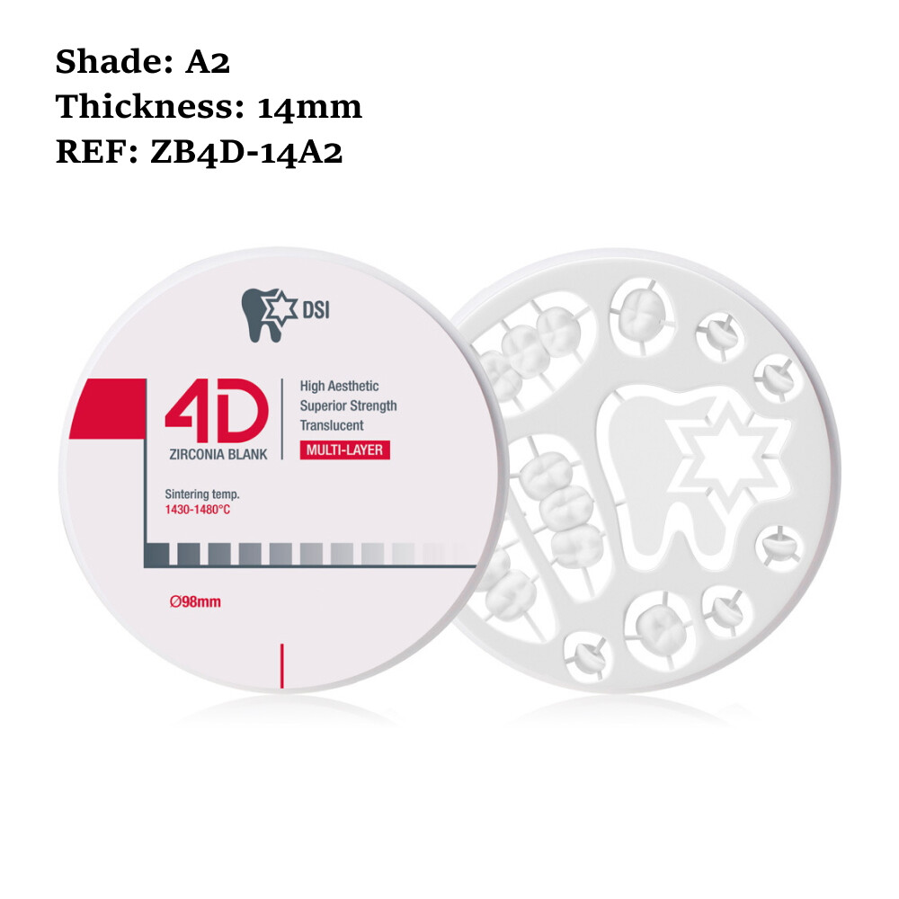 Crown & Bridge Dental Lab Milling RS 4D Zirconia Blank Disc Thickness 14mm