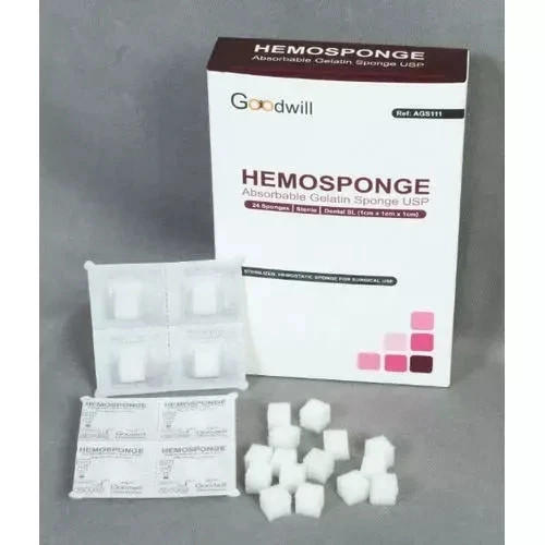 HEMOSPONGE ABSORBABLE GELATIN STERILE DENTAL SPONGES 32pcs PACK #10x10x10mm