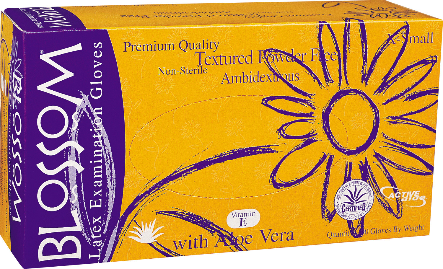 Blossom Aloe Latex Exam Gloves Powder-Free LARGE 1000 Pcs/Case White REF 12228