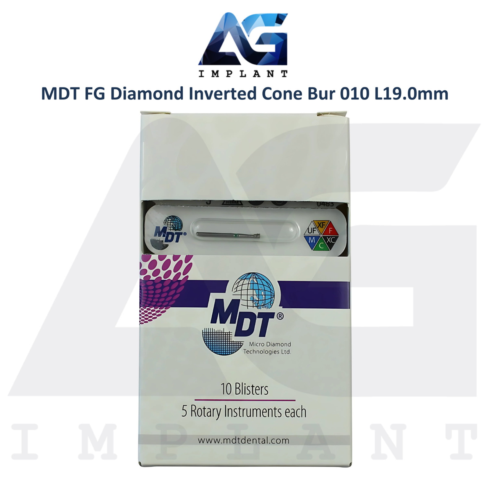 MDT Dental FG Diamond Coated Long Round Bur 697 L23.0mm Shaping Cavity Prep