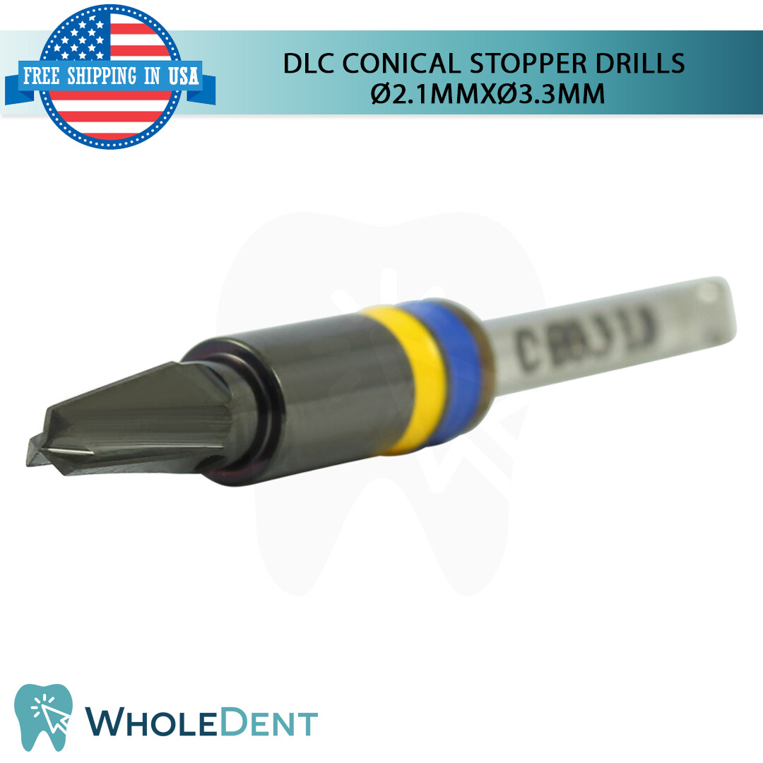 DLC Conical Integral Stopper Drill Ø2.1XØ3.3 Dental Im plant Tool Instrument