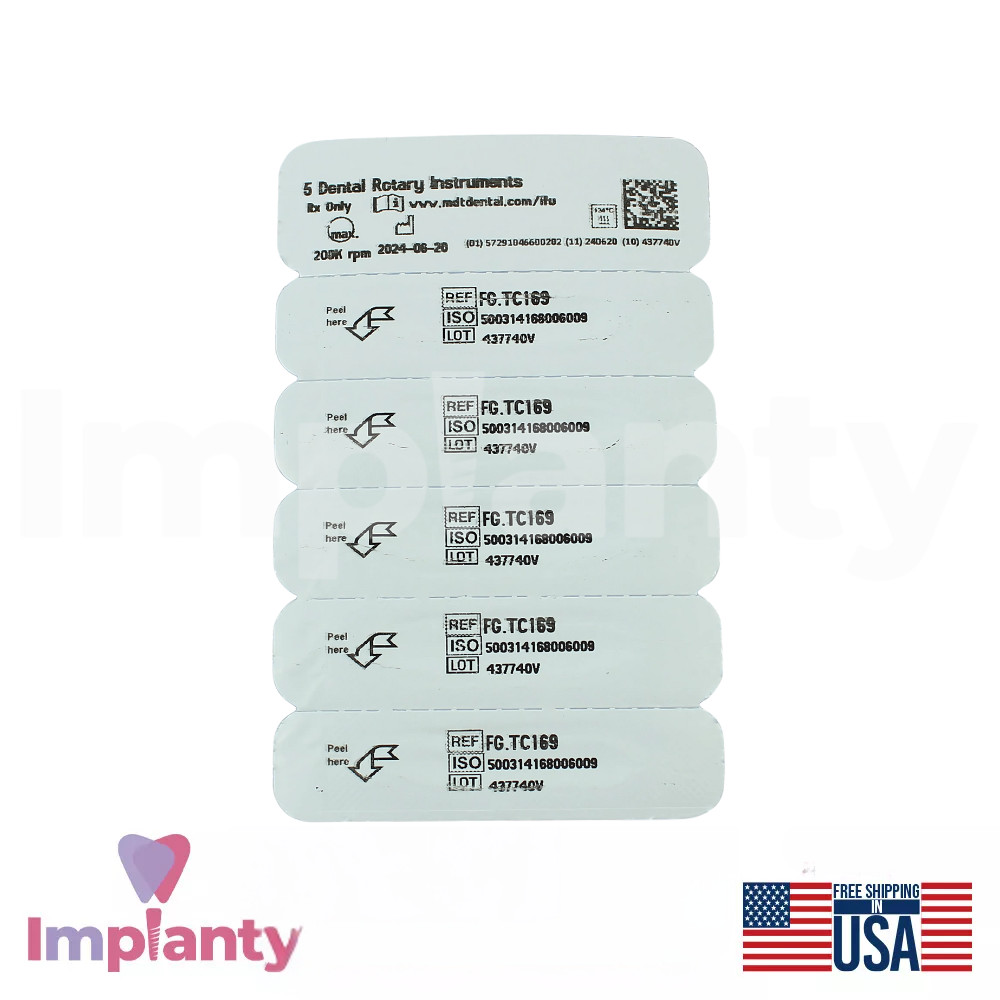 MDT Dental Tapered Fissure Plain Cut FG Carbide Burs Restorative Dentistry