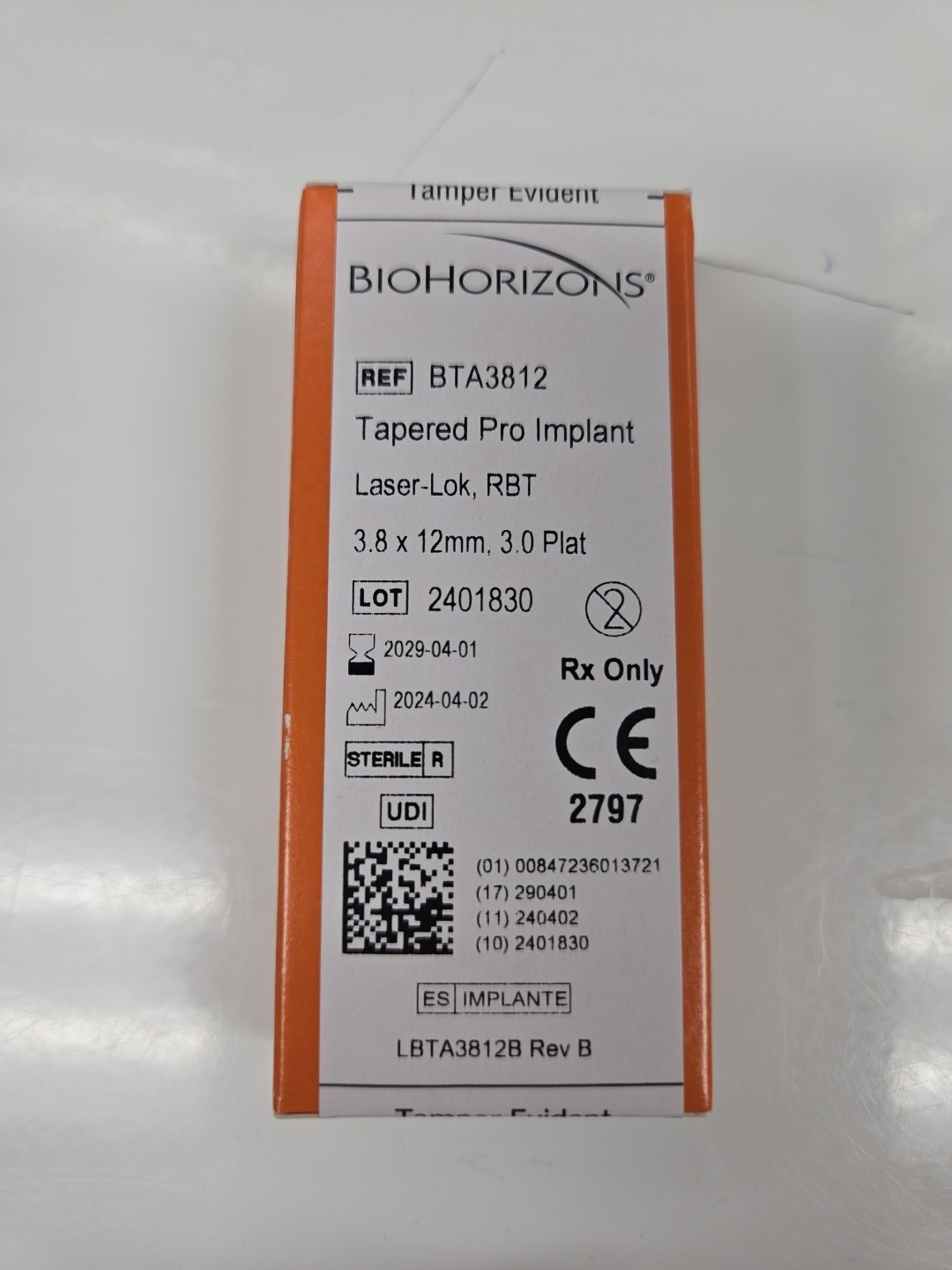 New BioHorizons Tapered Pro Implant – 3.8 x 12mm