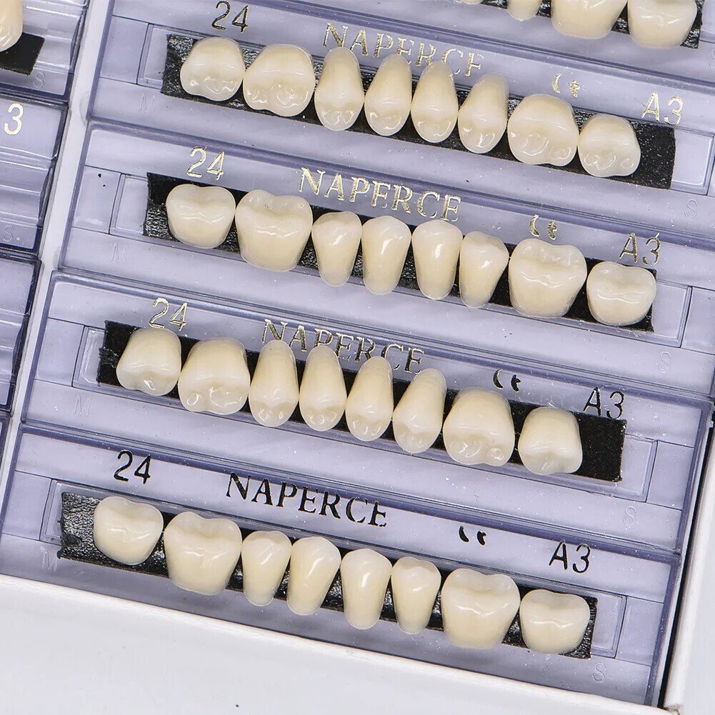 168X Acrylic Resin A1/A2/A3 Dental Denture Teeth Upper Lower Shade 22/23/24# HOT
