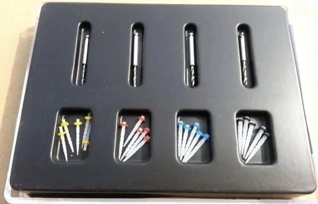 AAA Dental High-intensity Fiber Resin Post 20 & 4-Drill Screw Thread Quartz