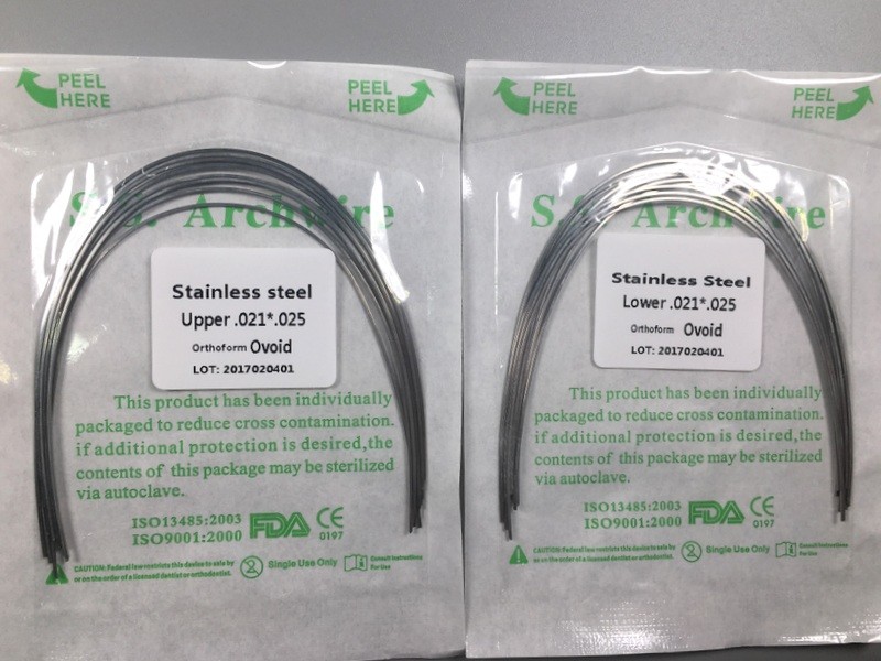 Dental Orthodontic Arch Wires Stainless Steel Rectangular Ovol Form 10pcs/pack