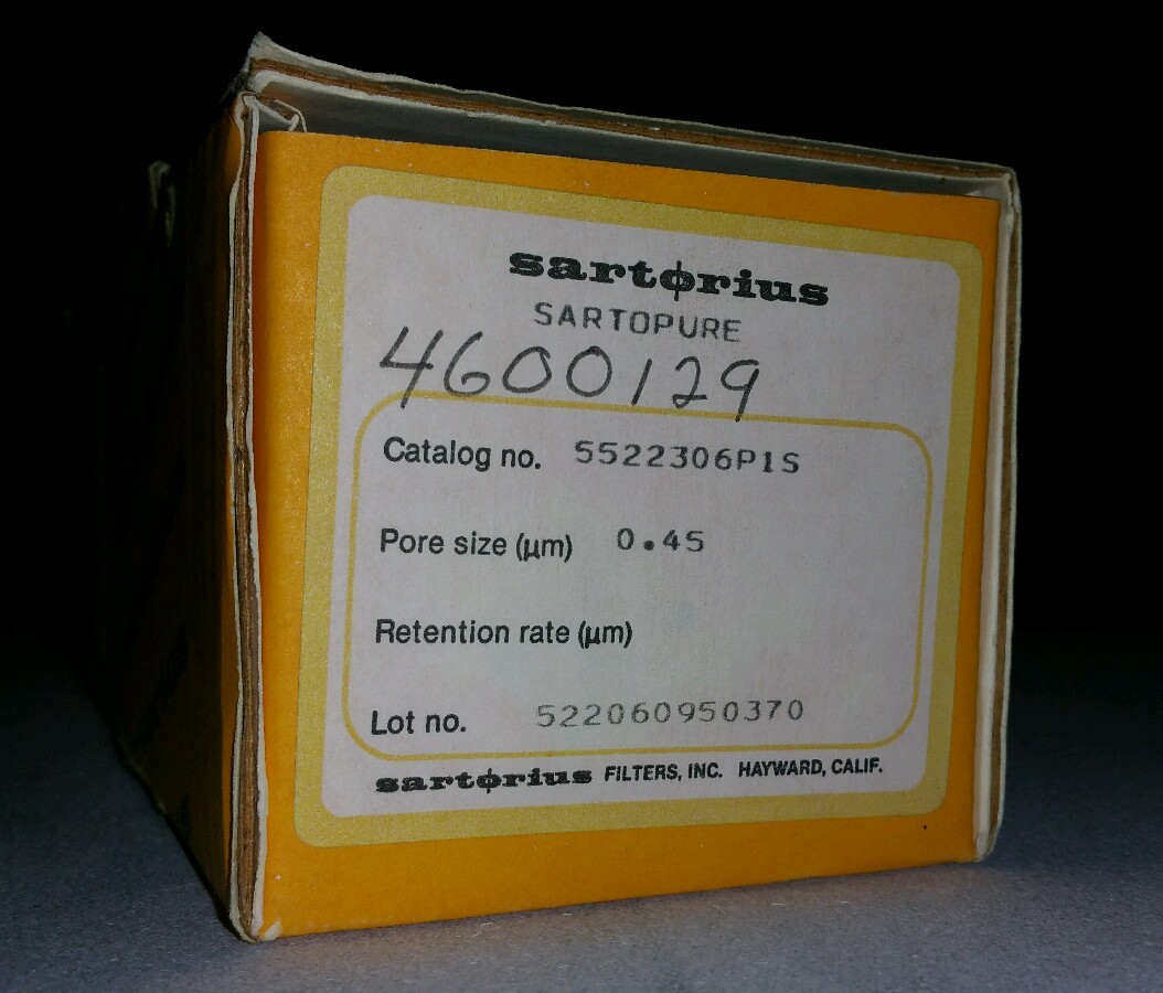 Sartorius Sartopure Filter Cat no. 5522306P1S, 0.45um New in Box