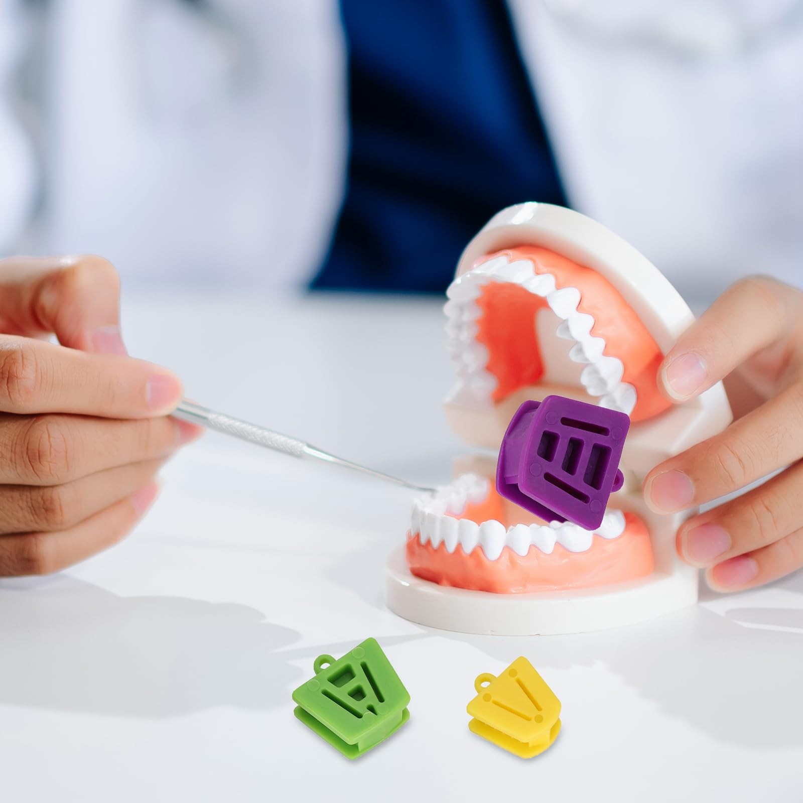 6 Pack 3 Sizes Dental Silicone Bite Blocks, Color Coded Multicolor
