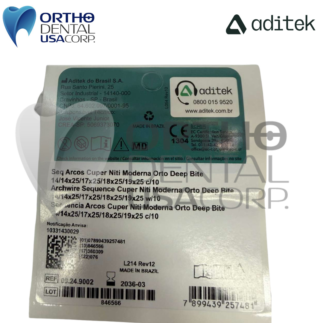 Archwire Sequence Copper Niti Orto Deep Bite 14/14×25/17×25/18×25/19×25 w/10