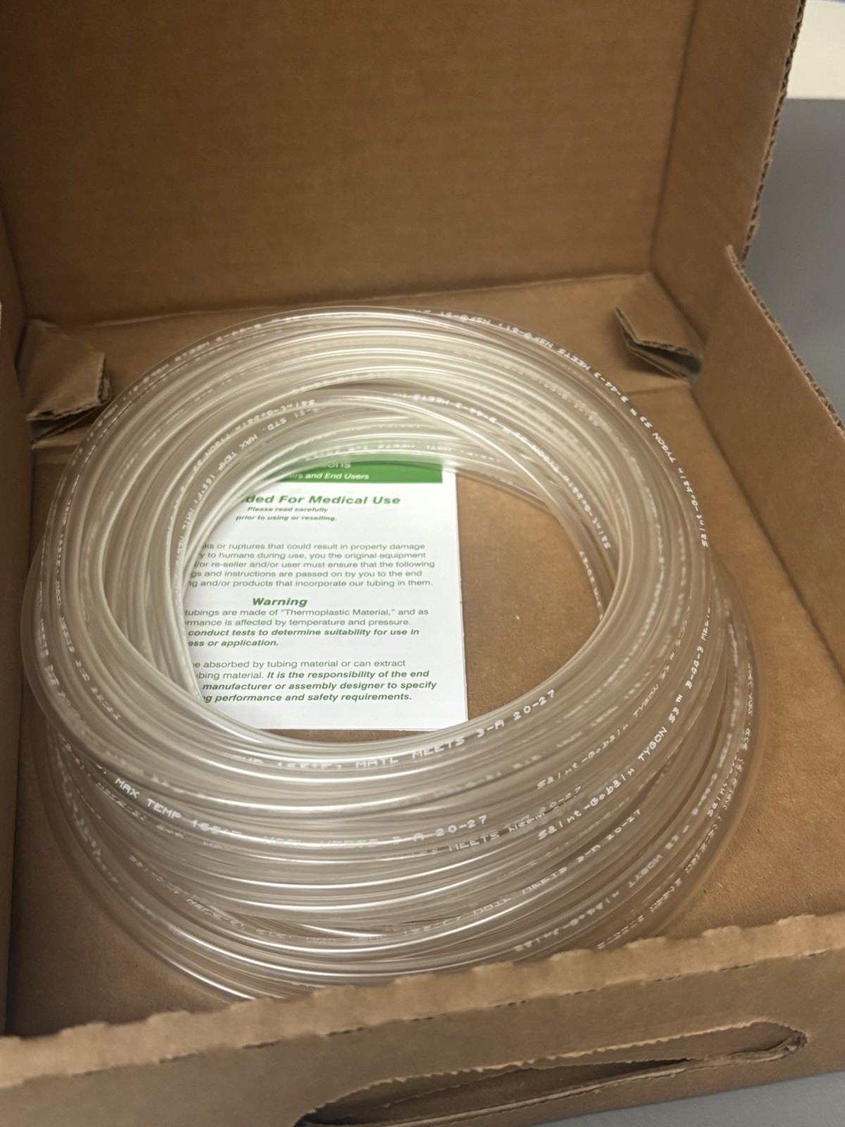 TYGON AAB00006 B-44-3 1/8″ ID 3/16″ OD Clear Flexible PVC Tubing 50 FT