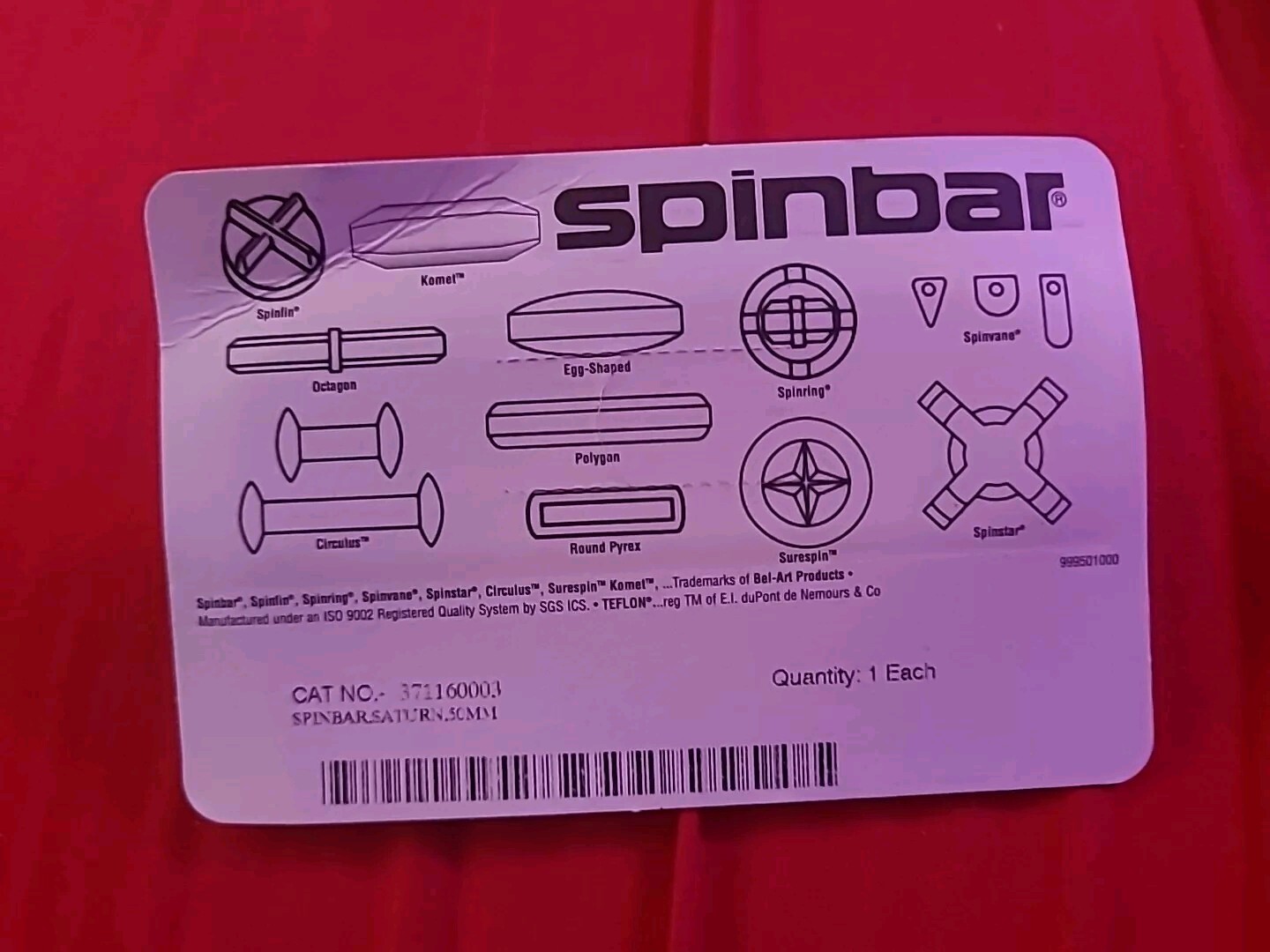 *NEW* 2 Scienceware Spinbar Saturn Magnetic Stir Bar, 50mm, PTFE, #F371160003