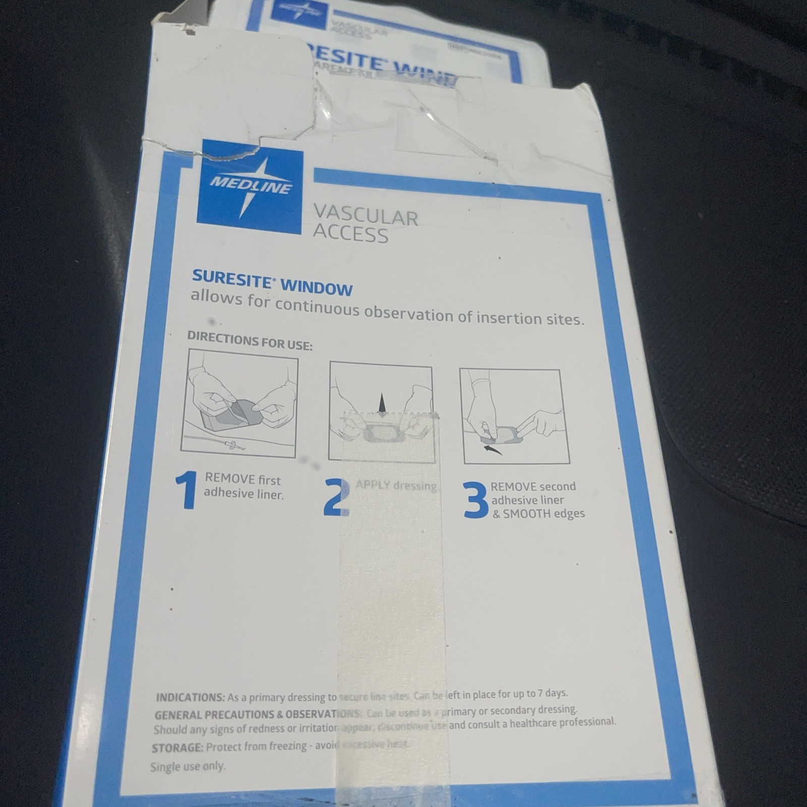 12 MEDLINE MSC2304 STERILE Surest WINDOW Transparent Film Dressing, 4X4.5″