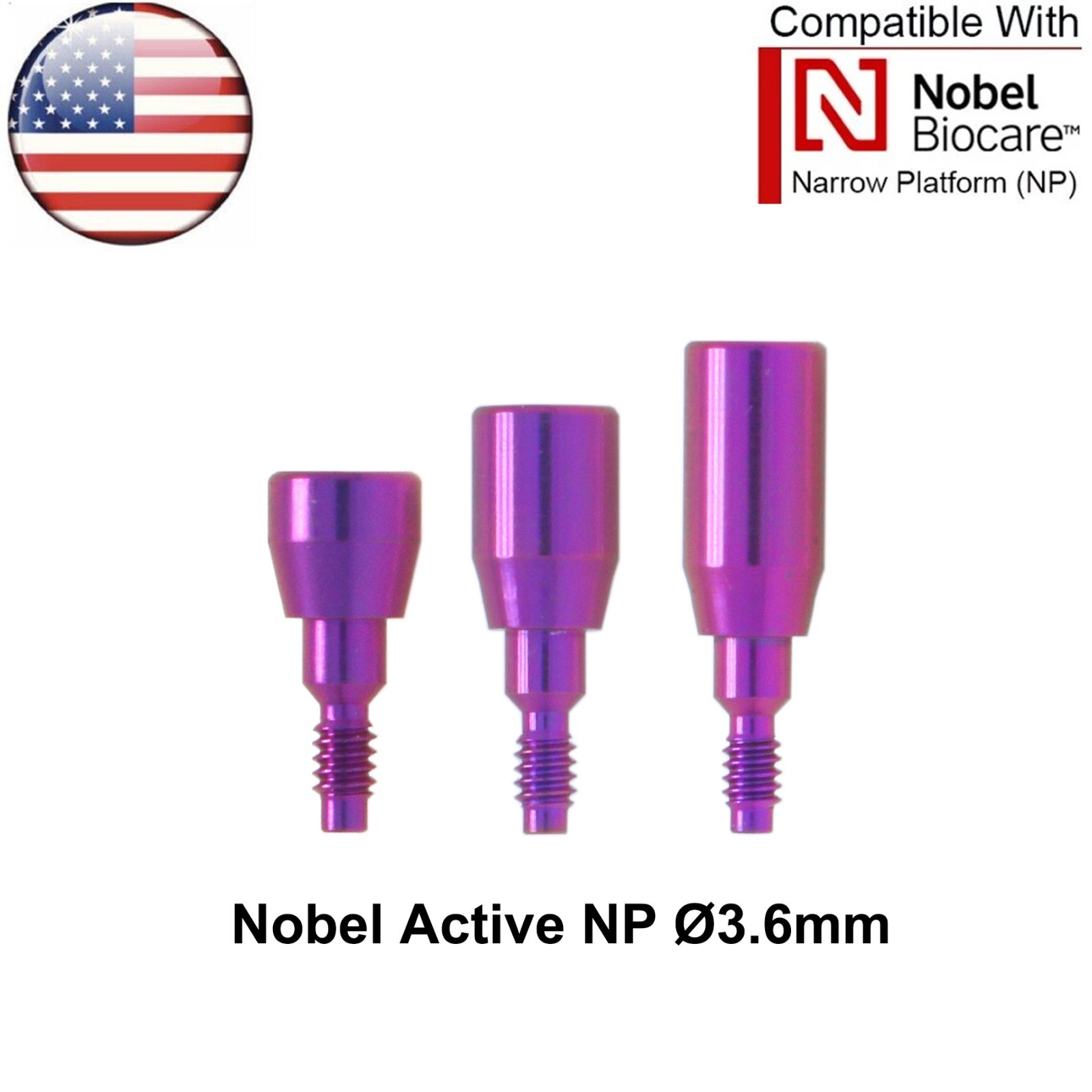 US Dental Healing Abutment Cap NP/RP Compatible Nobel Biocare ∅3.6 ∅5.0 ∅6.0