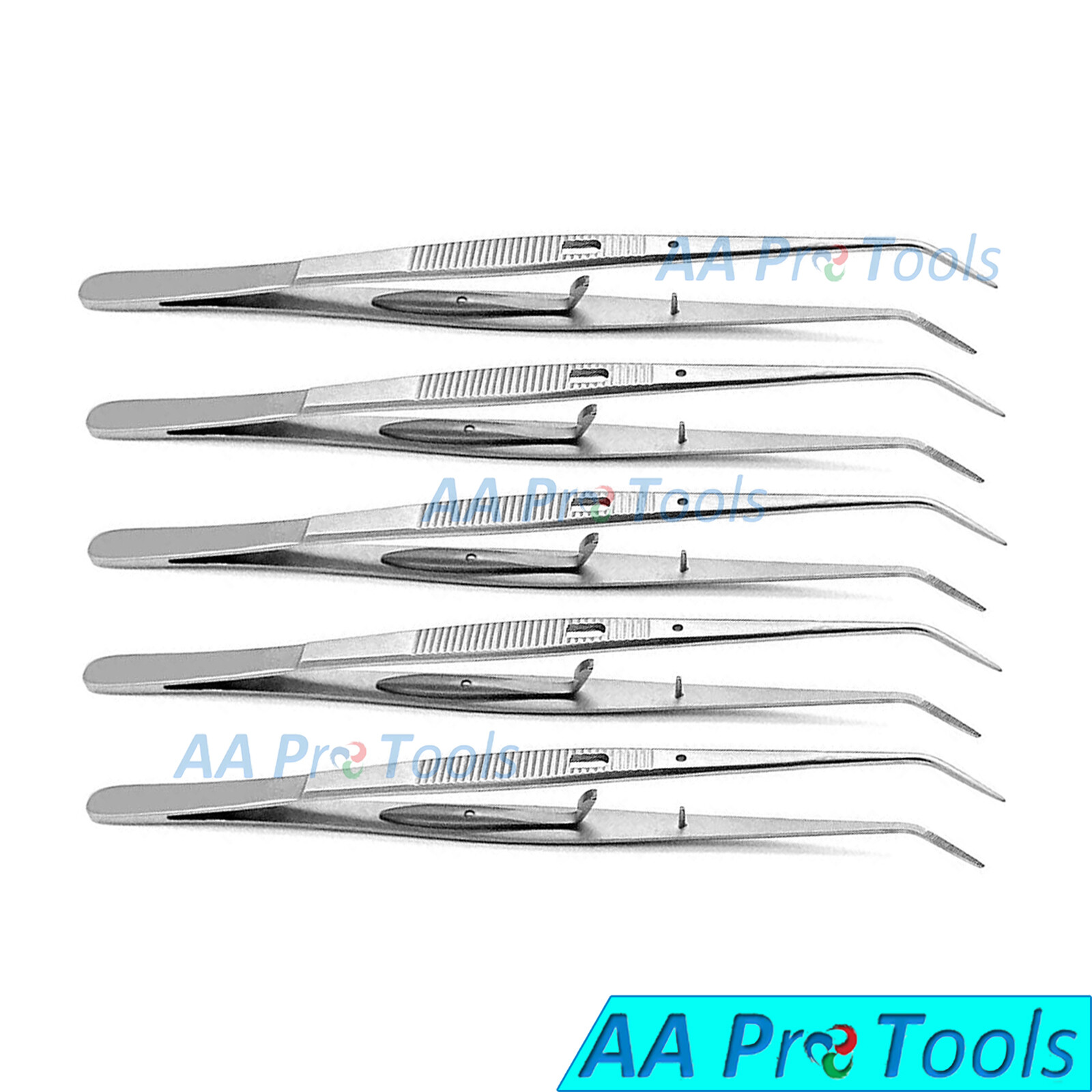 London College Tweezers Surgical Cotton & Dressing Self Locking Pliers, Set Of 5