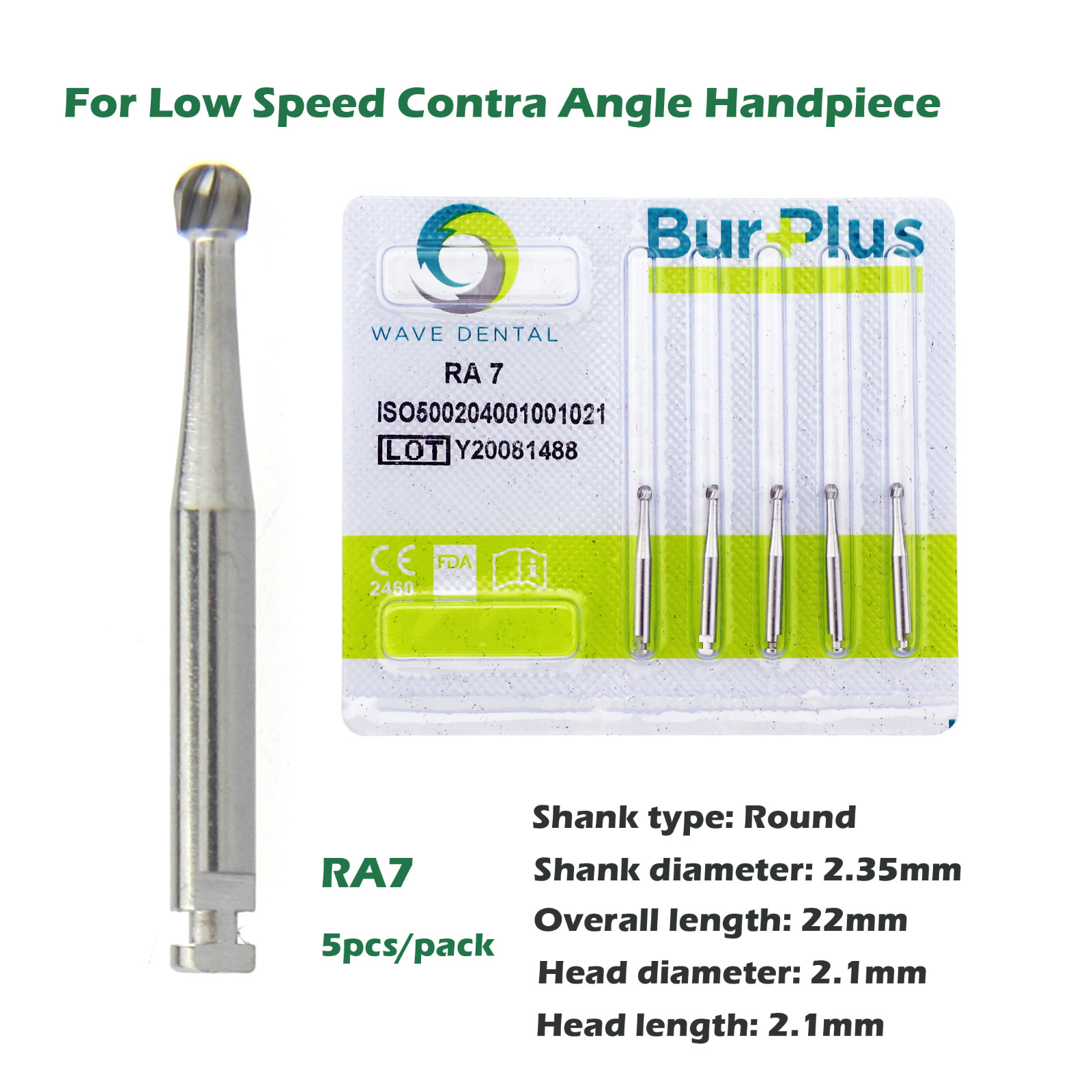 Wave Dental Carbide Burs Latch Round RA 2 3 4 8 699 for Slow Speed Contra Angle