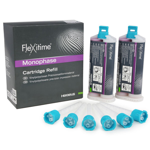 HERAEUS KULZER FLEXITIME MONOPHASE 2 X 50 ML CARTRIDGES + MIXING TIPS (2 BOXES)