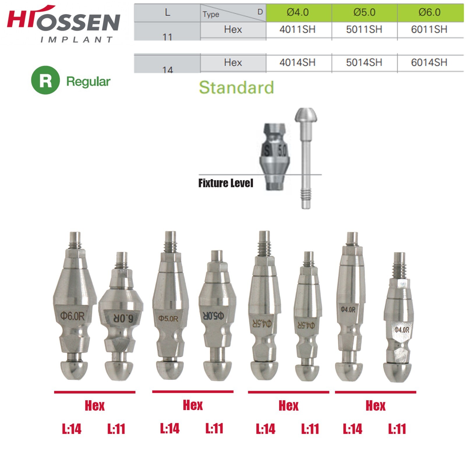 US Fits Hiossen Osstem ET Healing Abutments/Locator/Impression Caps Coping M/R