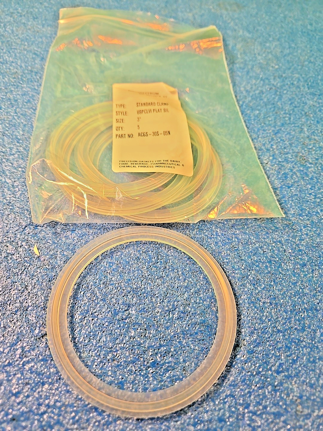 Spectrum Repligen ACGS-30S-05N Silicone Sanitary Gasket 3″ -Pk5 USPCLVI PLAT SIL