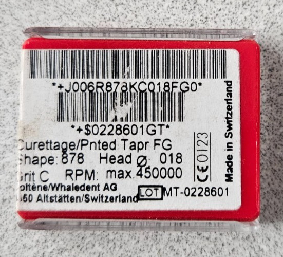 Alpen Instruments #R878KC018FG Curettage Pointed Taper DIAMOND 1 Pk /5 Burs