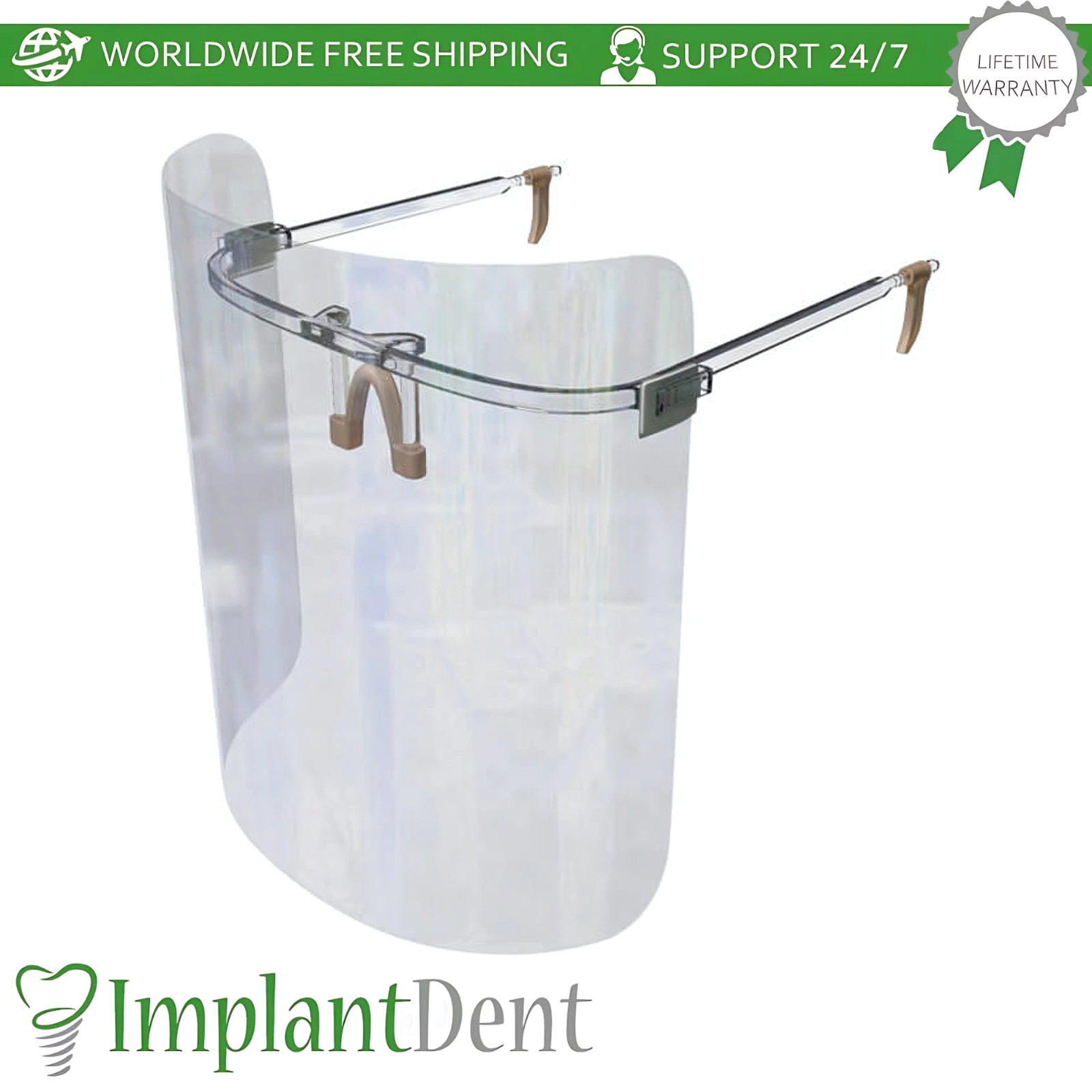 Dental Face Shield Transparent Non-Fog PoIycarbonate Frame with Rubber