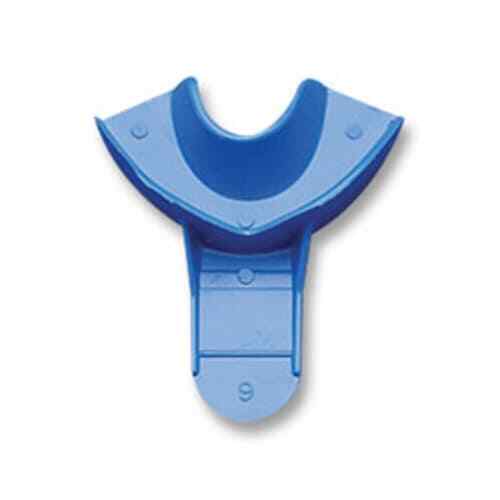 Tray-Aways #9 Solid Lower Anterior Blue Plastic Impression Trays, Pack of 12
