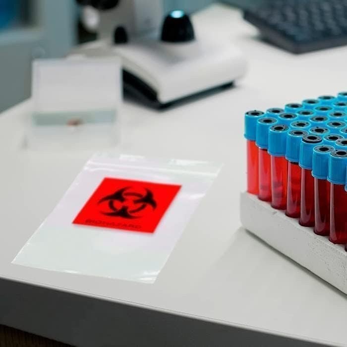 Biohazard Specimen Transport Bags Clear Zipper 2 Mil 1000 Count 3 x 5 in