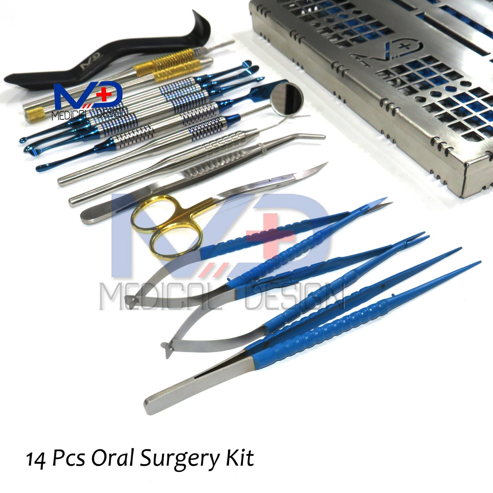 Dental Implant Micro Oral Surgery Kit Periodontal Sterilize Cassette 15 Pcs 304